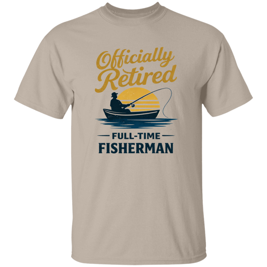 Officially Retired Full-Time Fisherman T-Shirt Sand