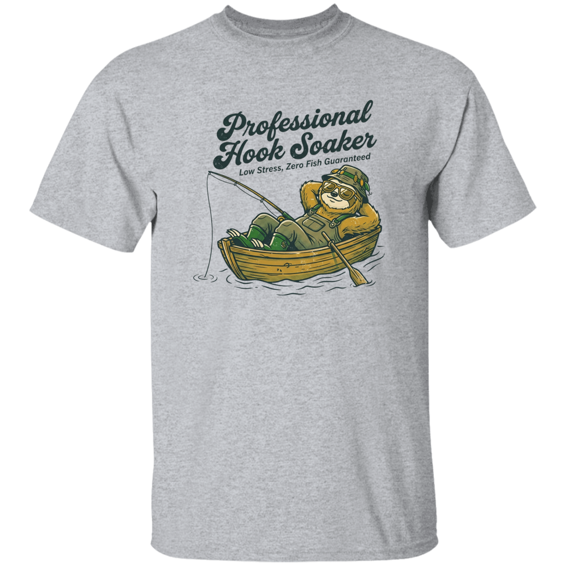 sport-grey color t-shirt with a saying, Professional Hook soaker, for men and women