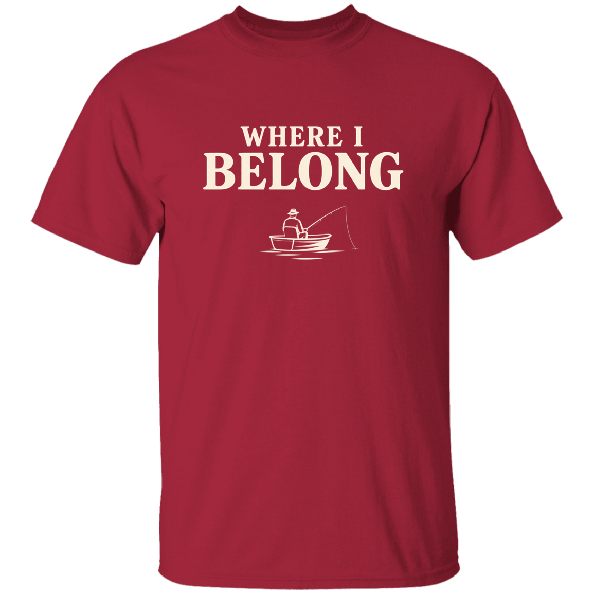 Cardinal color t-shirt with a saying, Where I Belong, for men and women 