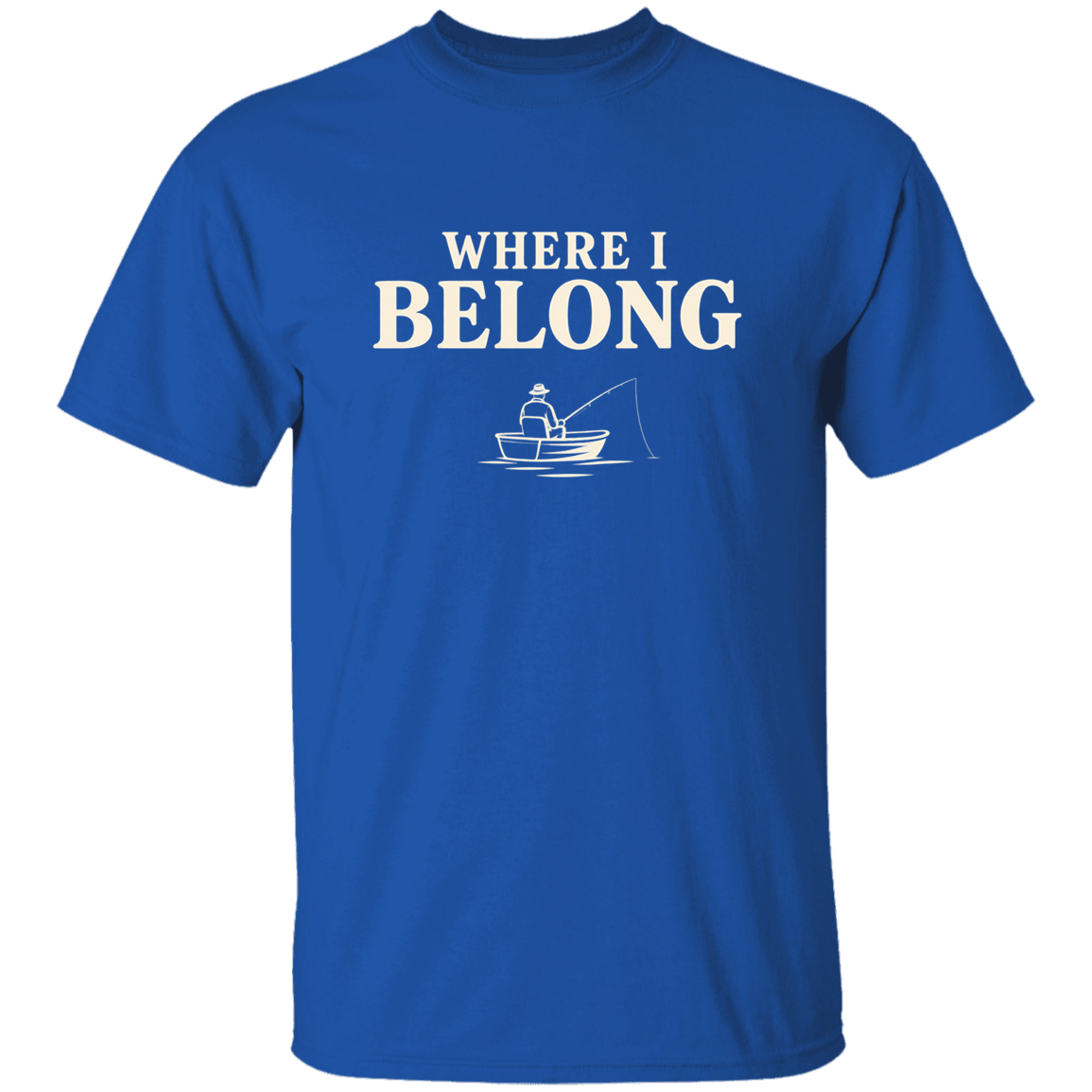Royal color t-shirt with a saying, Where I Belong, for men and women