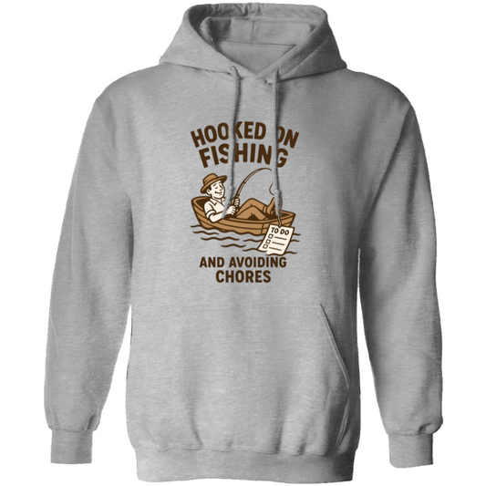 fishing and avoiding chores hoodie sport grey