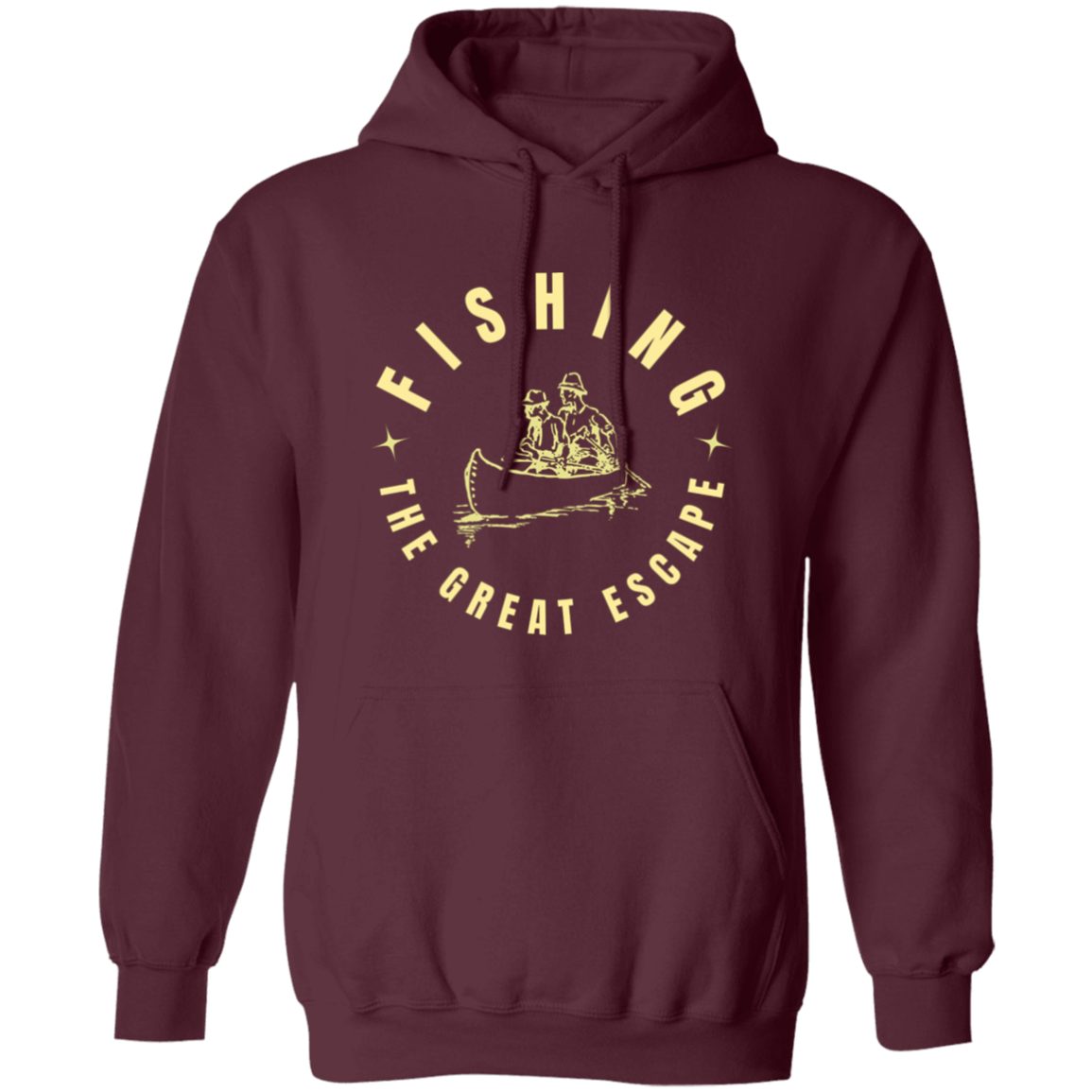Fishing the great escape hoodie k maroon