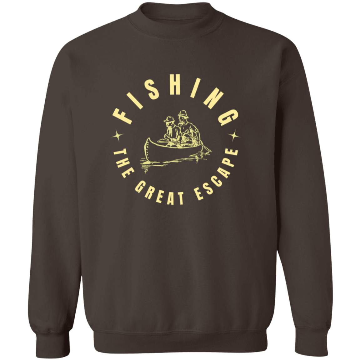 Fishing the great escape sweatshirt w dark-chocolate