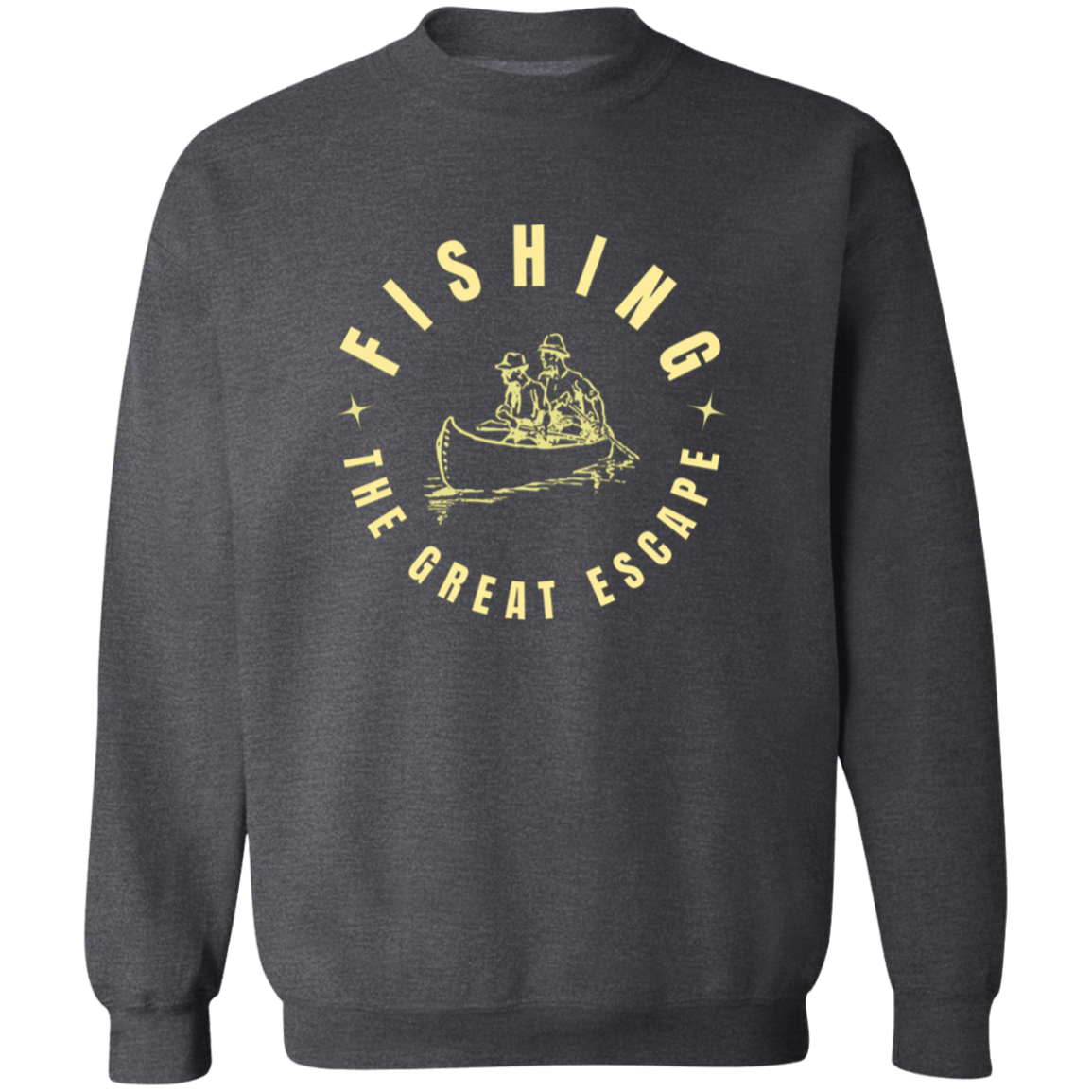 Fishing the great escape sweatshirt w dark-heather
