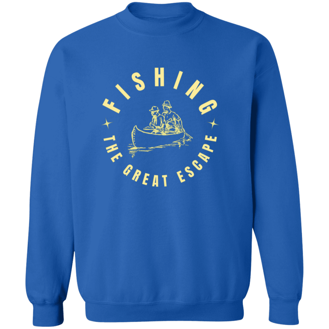 Fishing the great escape sweatshirt w royal