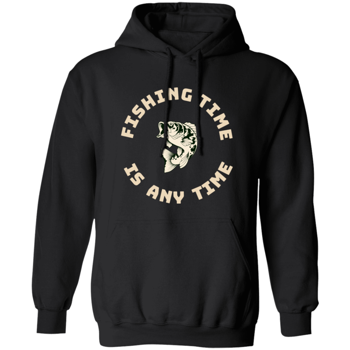 Fishing time is any time hoodie k black