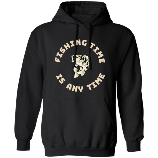 Fishing time is any time hoodie k black