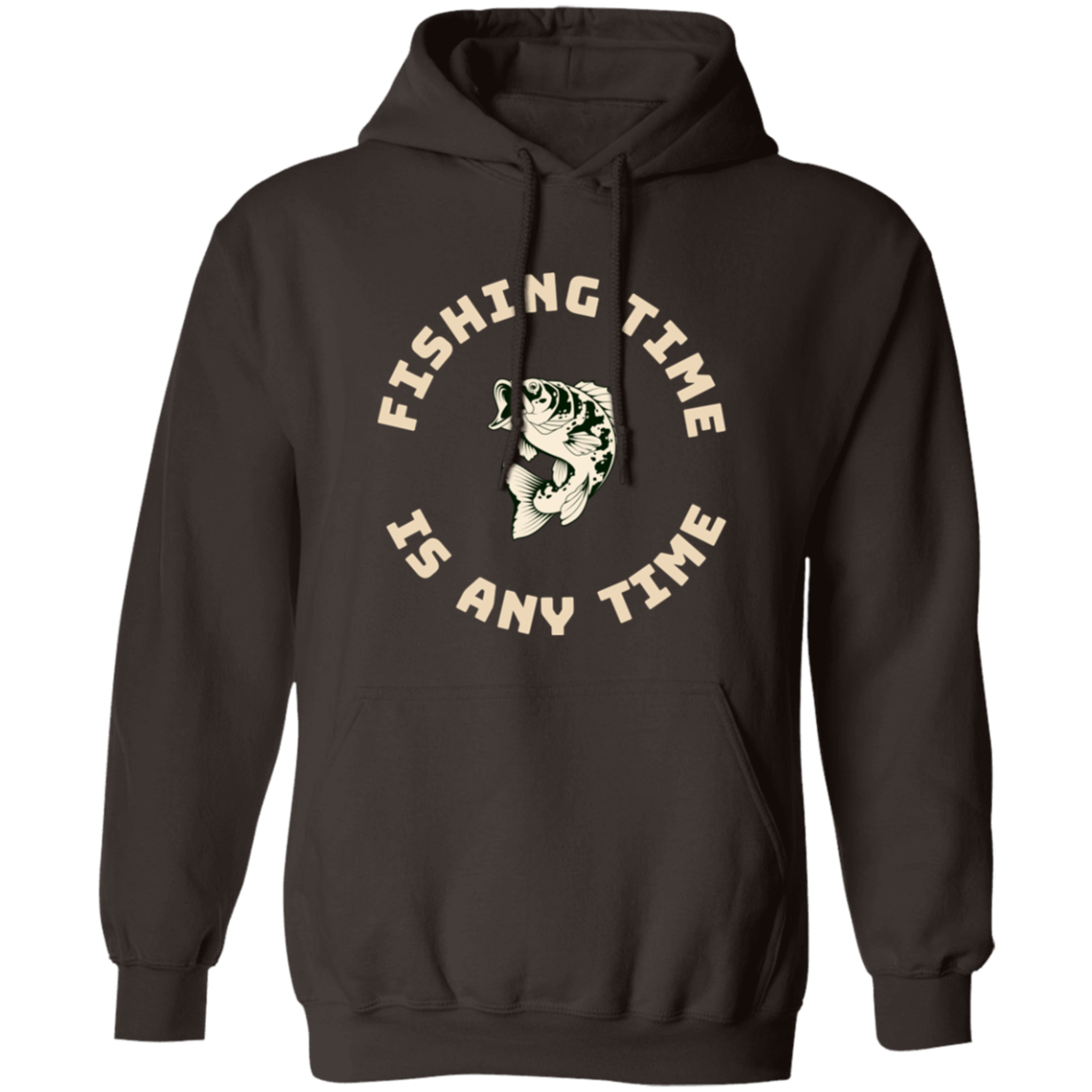 Fishing time is any time hoodie k dark-chocolate