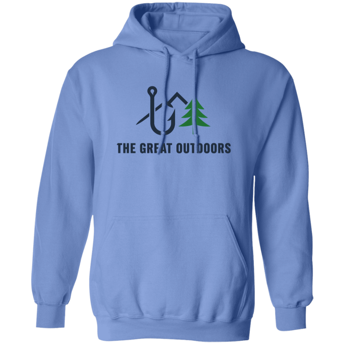 Fishing in the Great Outdoors hoodie in carolina-blue color