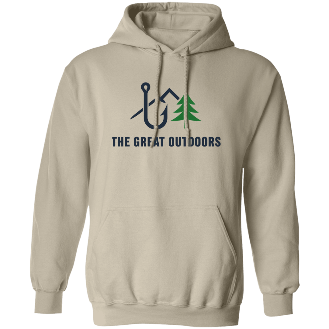 Fishing in the Great Outdoors hoodie in sand color