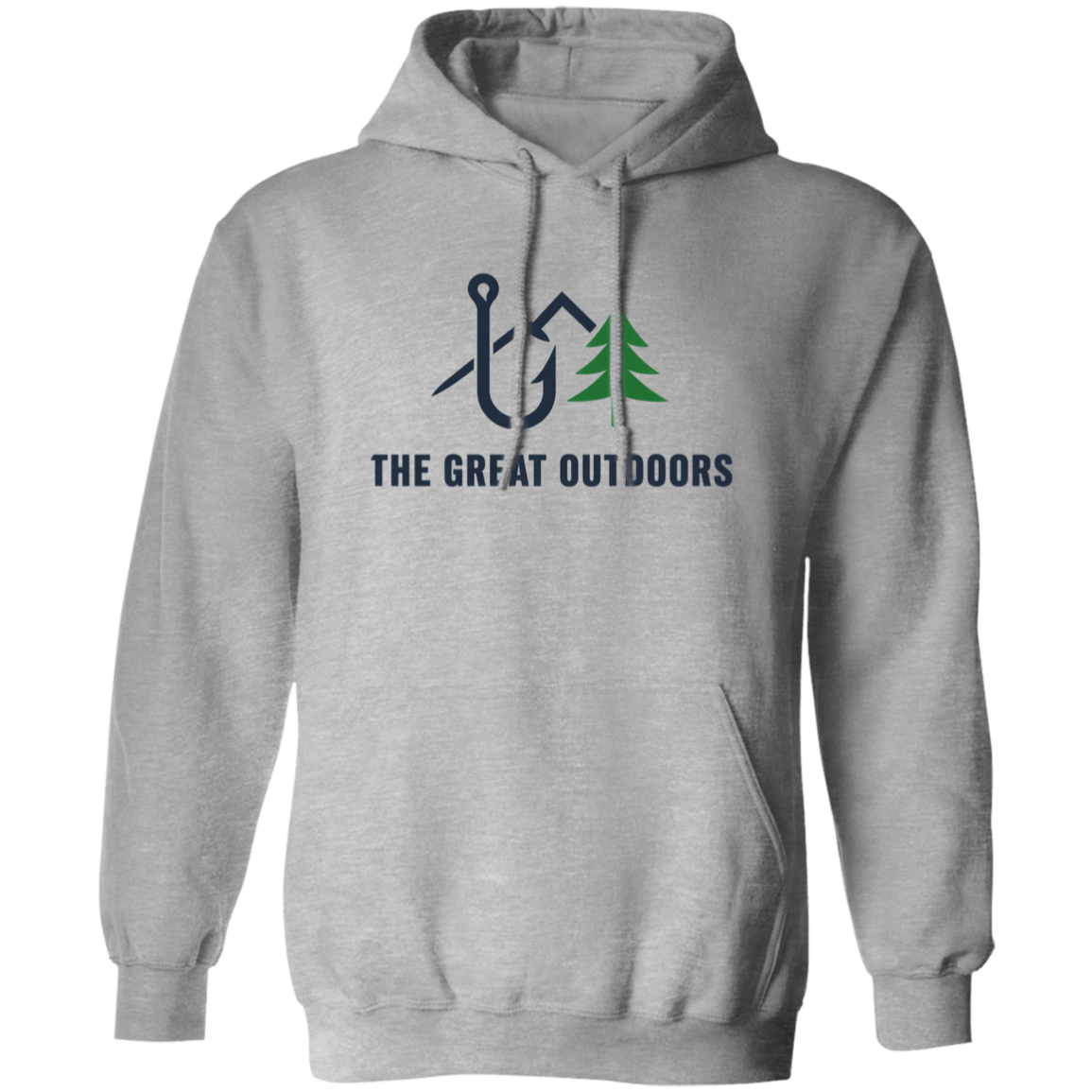 Fishing in the Great Outdoors hoodie in sport-grey color