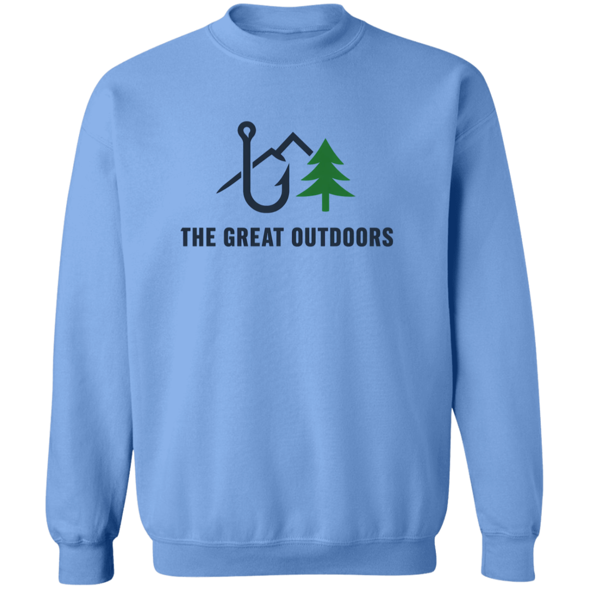 Fishing in the Great Outdoors sweatshirt in Carolina-Blue color