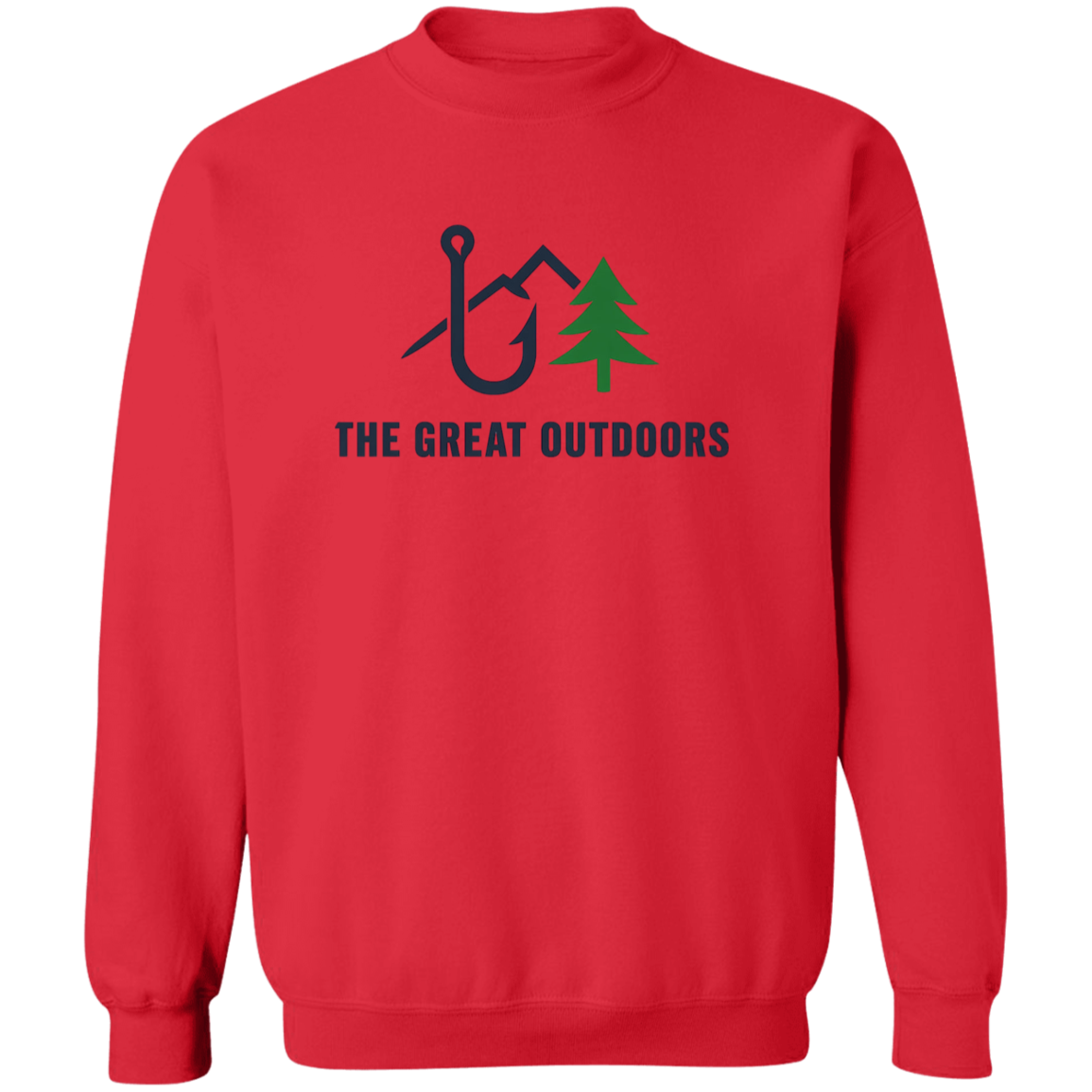 Fishing in the Great Outdoors sweatshirt in Red color