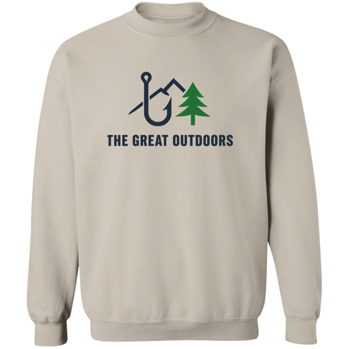Fishing in the Great Outdoors sweatshirt in Sand color