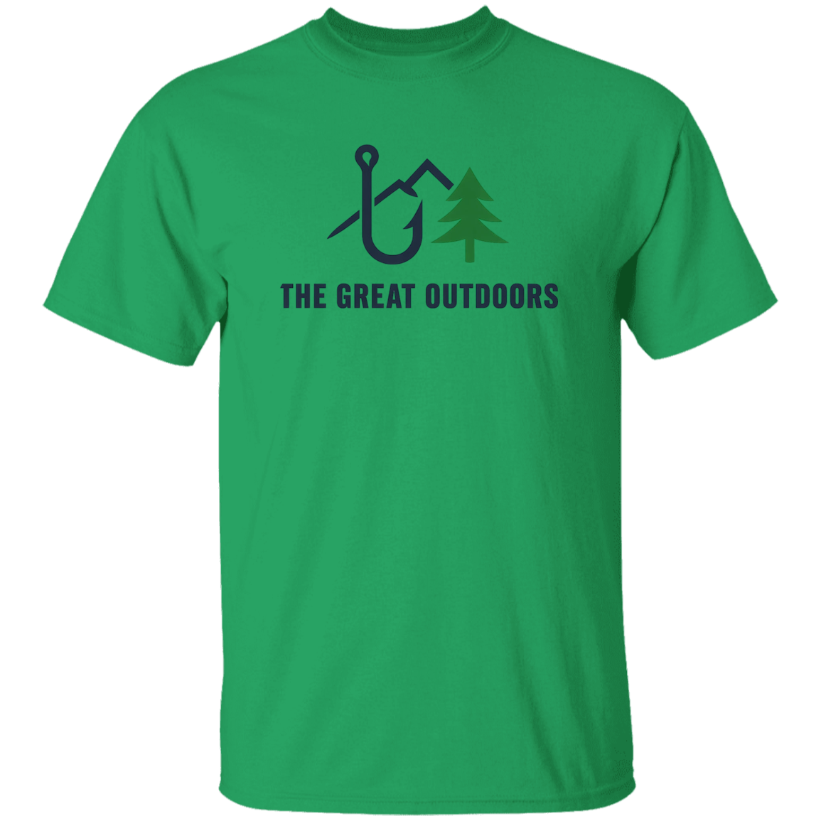Fishing in the Great Outdoors T-Shirt in Irish-Green color