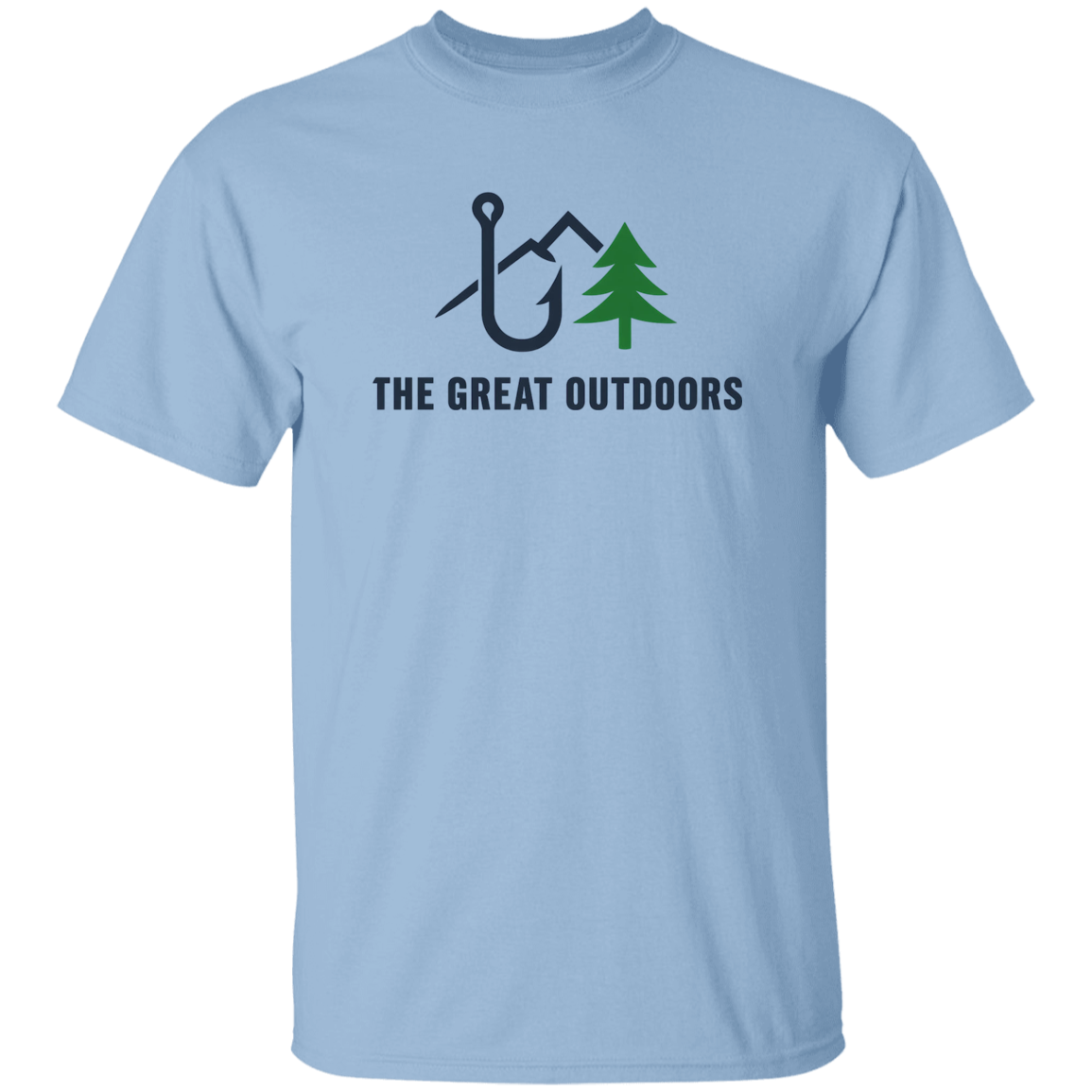 Fishing in the Great Outdoors T-Shirt in Light-Blue color