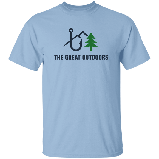 Fishing in the Great Outdoors T-Shirt in Light-Blue color