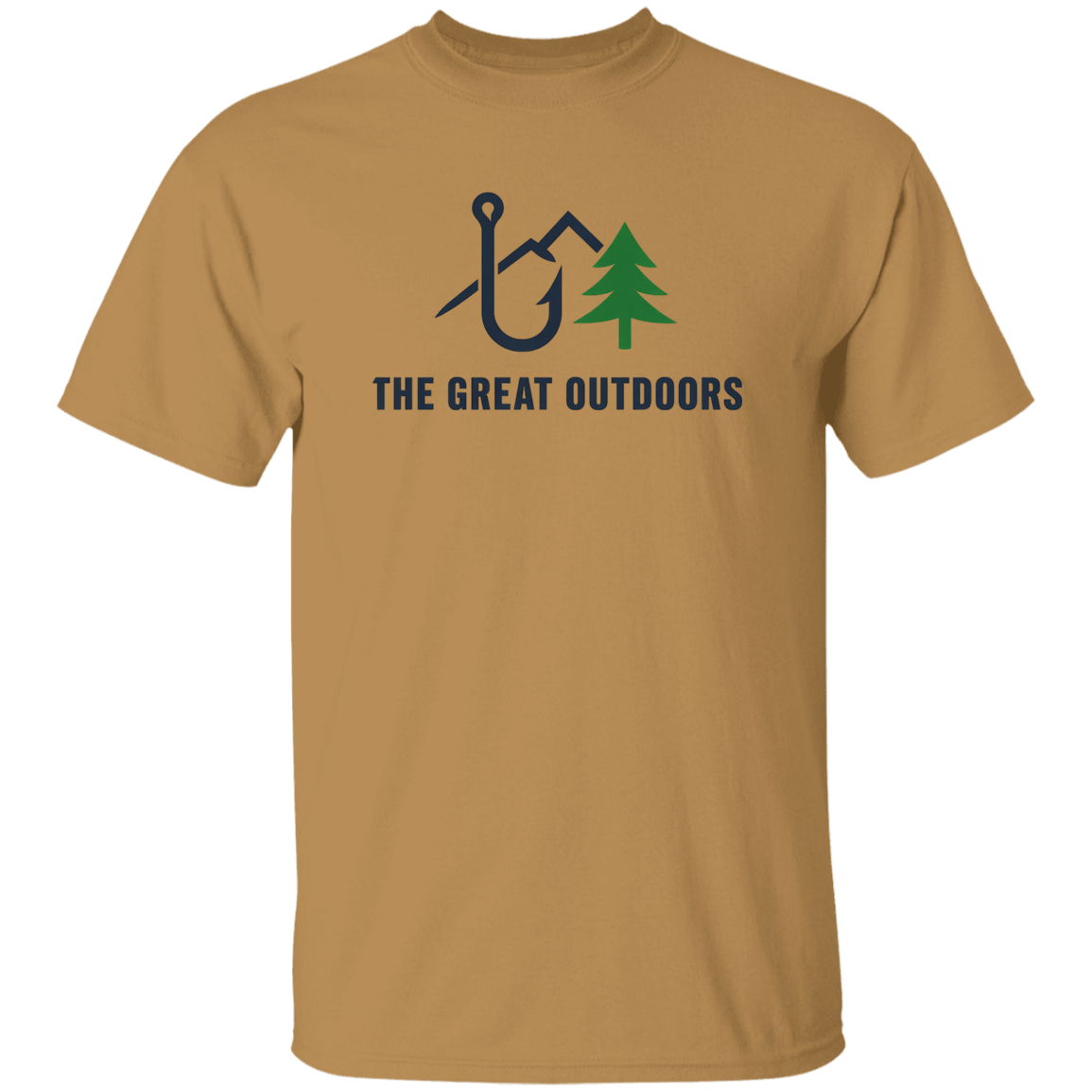 Fishing in the Great Outdoors T-Shirt in old-gold color