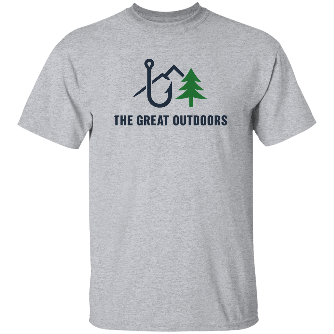 Fishing in the Great Outdoors T-Shirt in Sport-Grey color