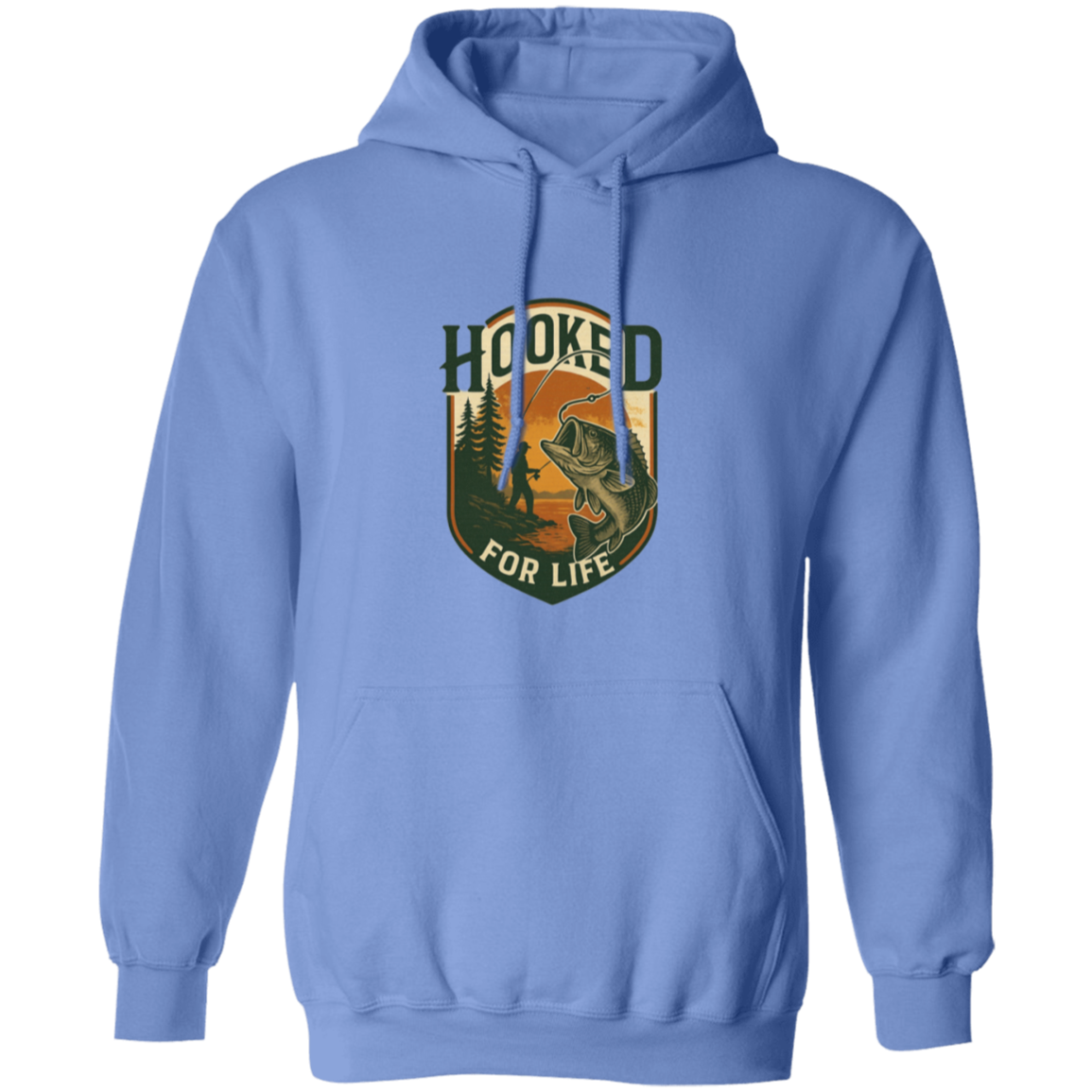 Hooked for Life hoodie Carolina blue