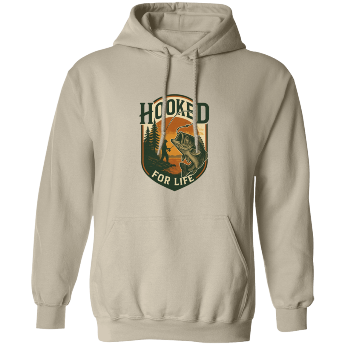 Hooked for Life hoodie sand
