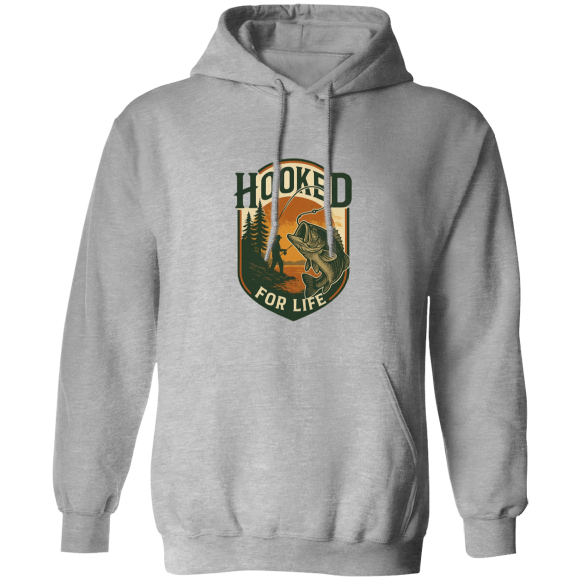 Hooked for Life hoodie sport-grey