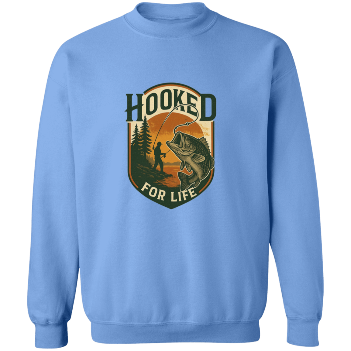 Hooked for Life Sweatshirt carolina-blue