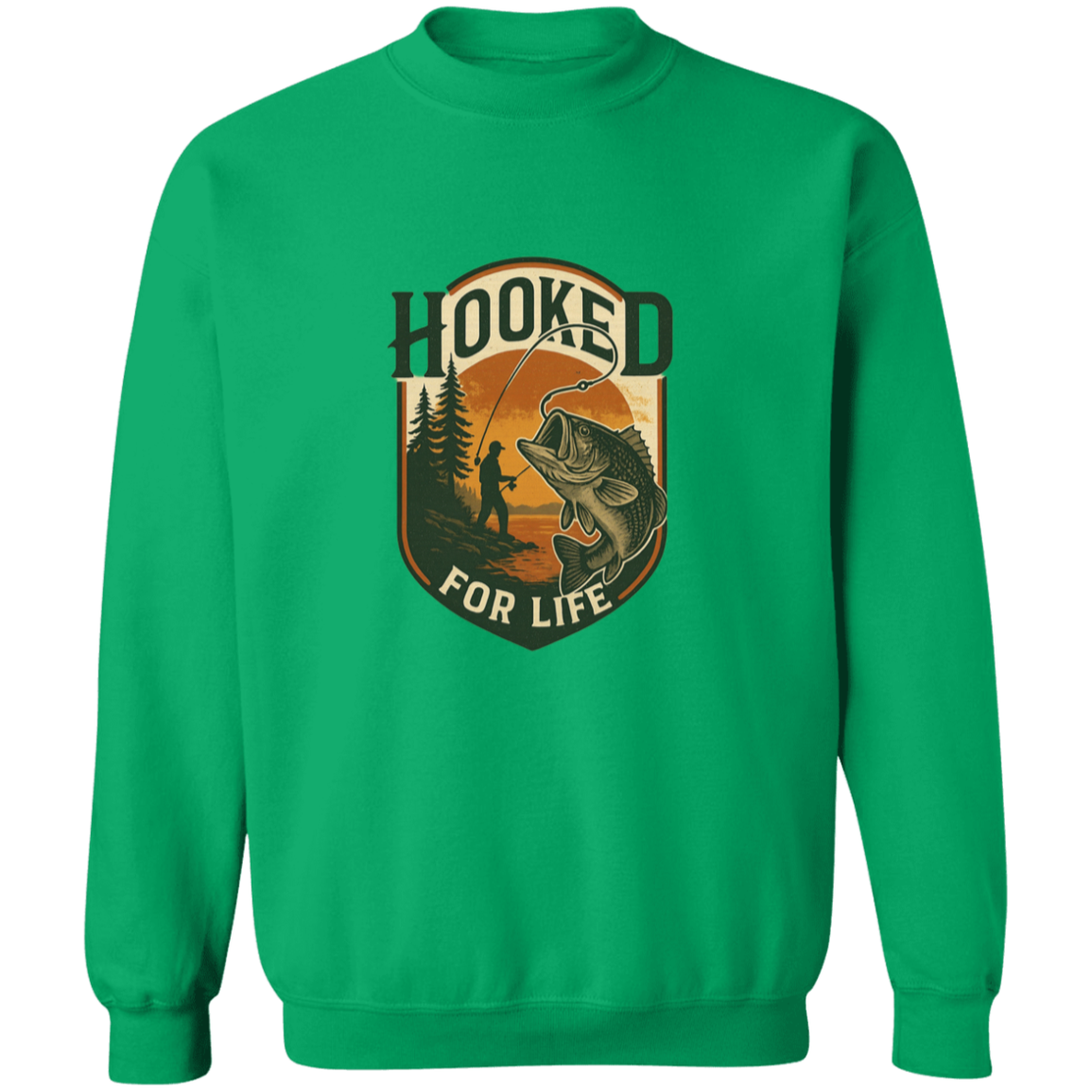 Hooked for Life Sweatshirt irish-green