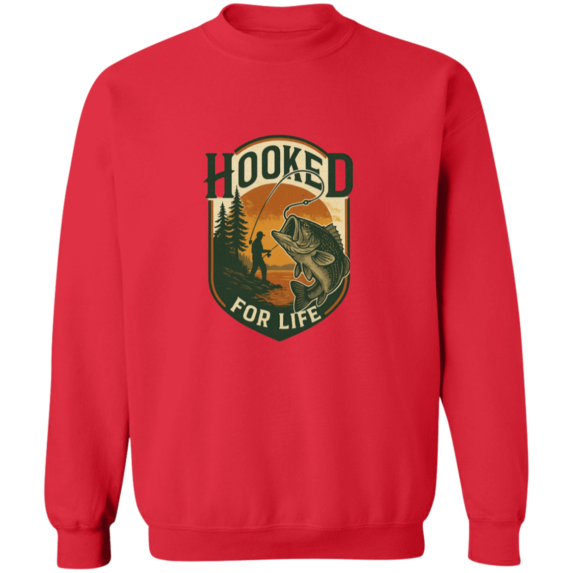 Hooked for Life Sweatshirt red