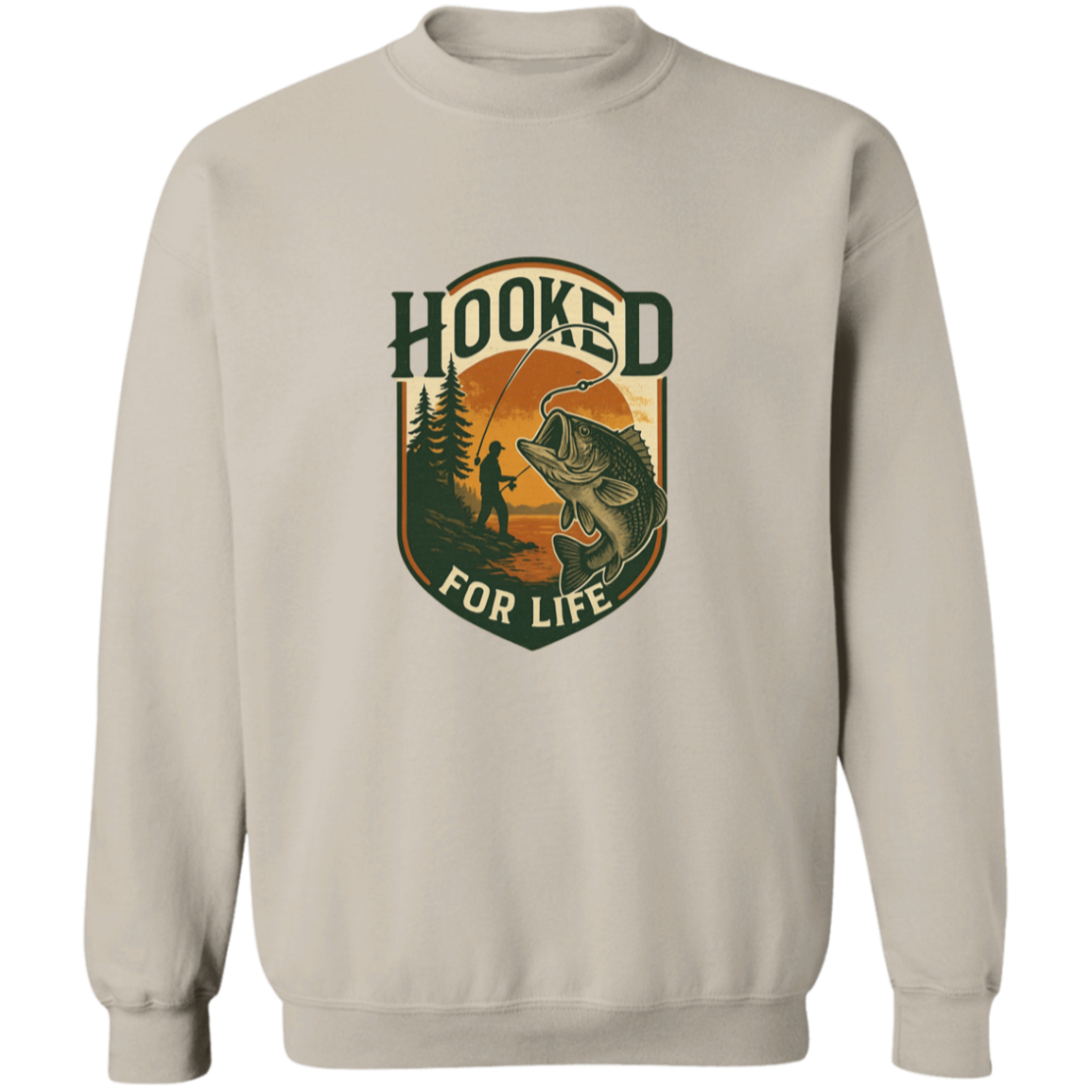 Hooked for Life Sweatshirt sand