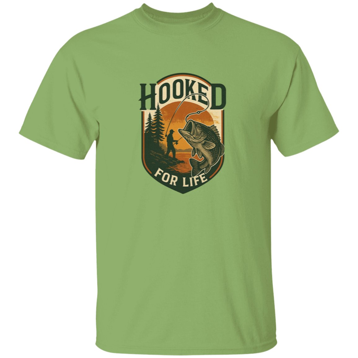 Hooked for Life t-shirt kiwi
