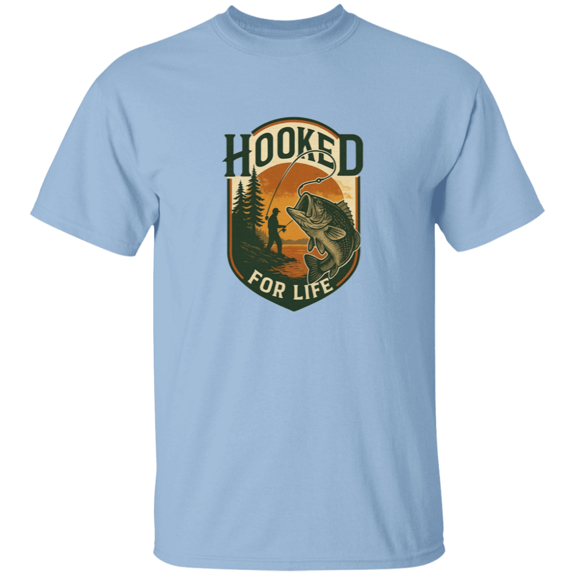 Hooked for Life t-shirt light-blue