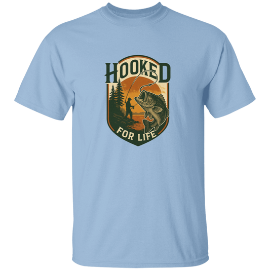 Hooked for Life t-shirt light-blue