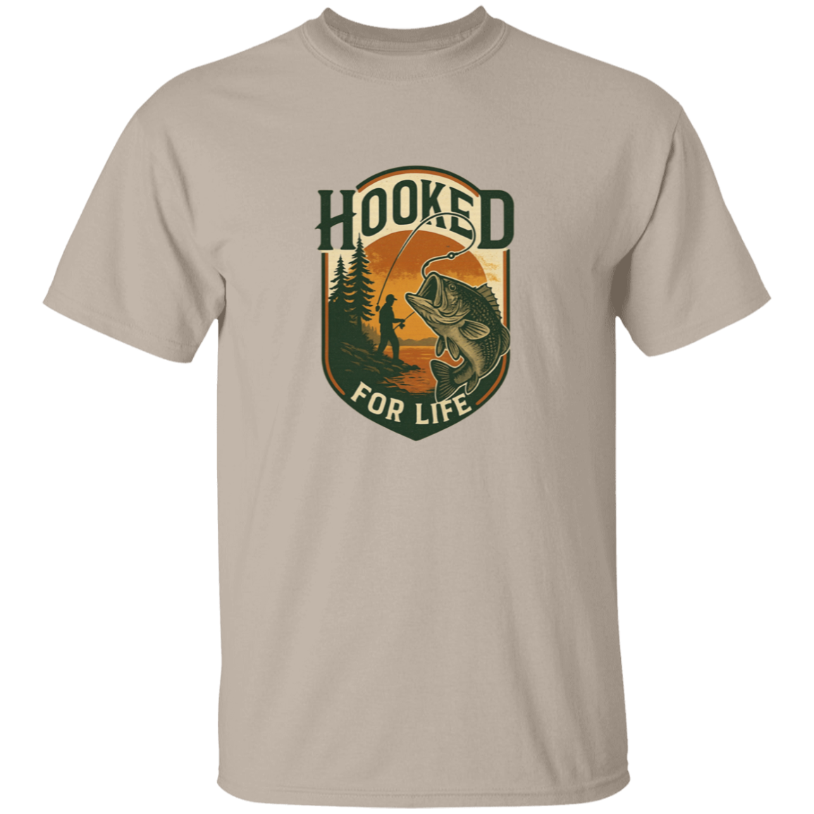 Hooked for Life t-shirt sand