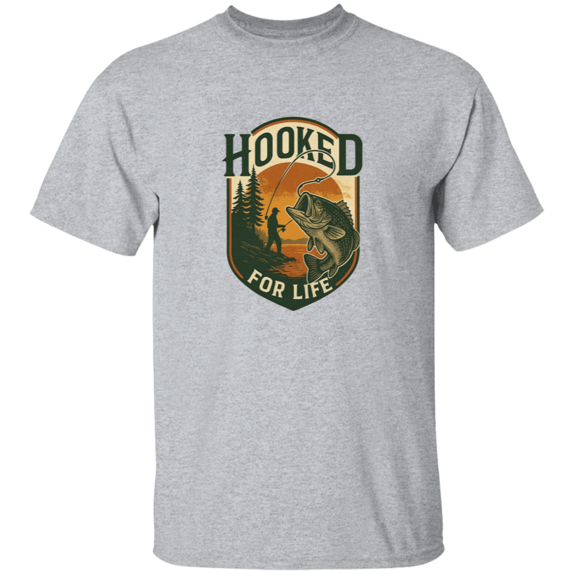 Hooked for Life t-shirt sport-grey