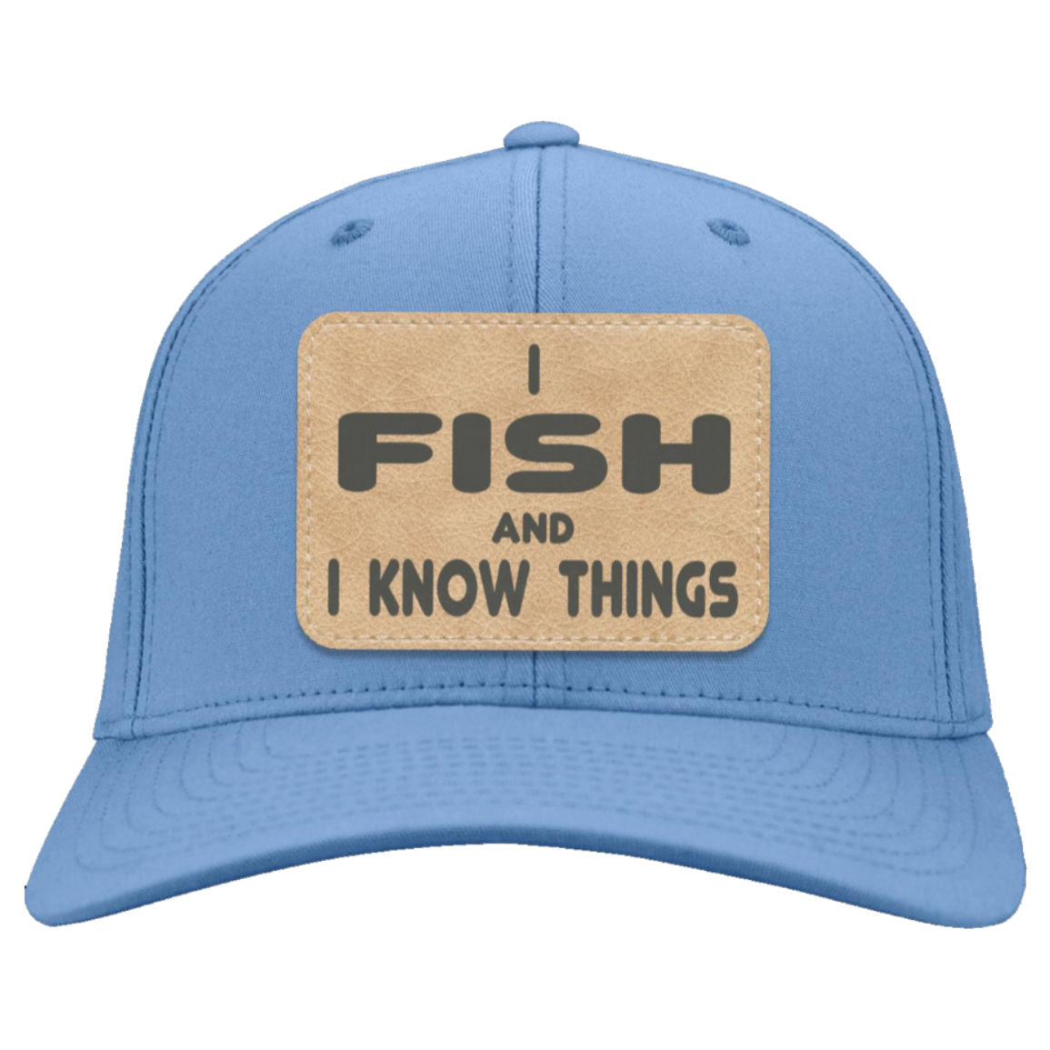 I Fish and Know Things Twill Cap carolina-blue