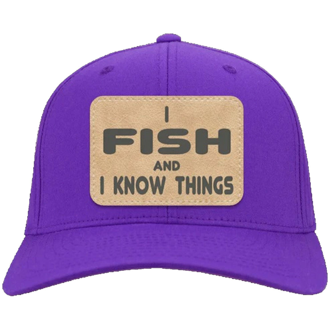 I Fish and Know Things Twill Cap purple