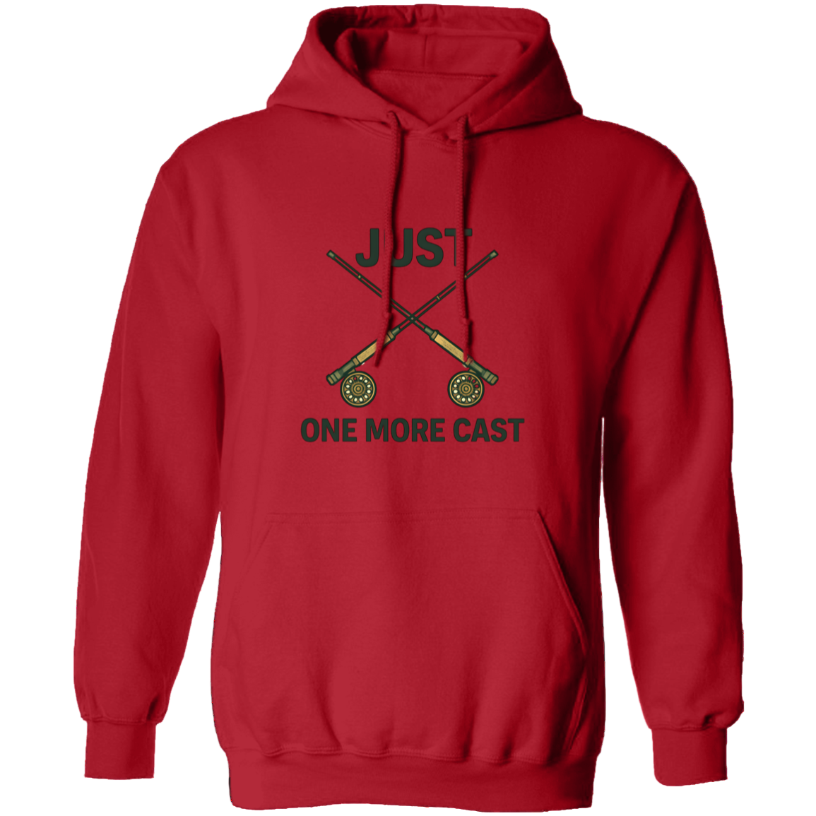 Just one more cast hoodie red