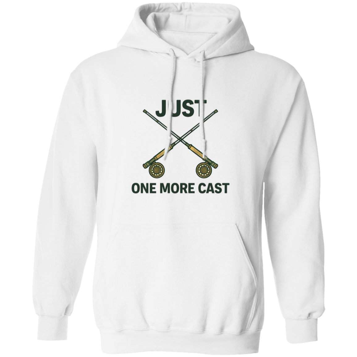 Just one more cast hoodie white