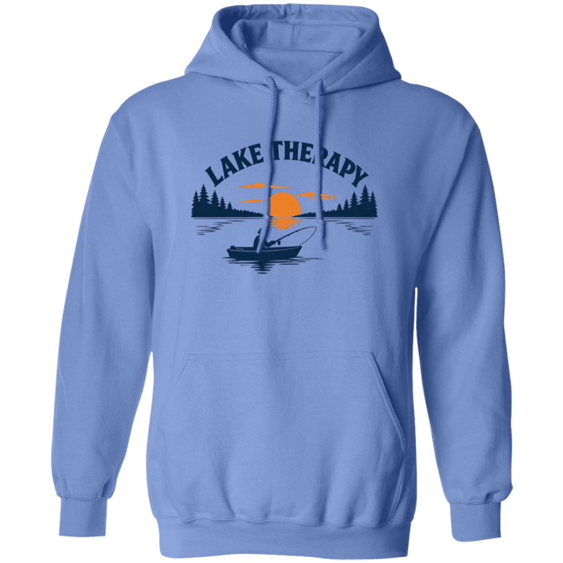 Carolina blue color Lake Therapy hoodie – funny fishing shirt for men and women
