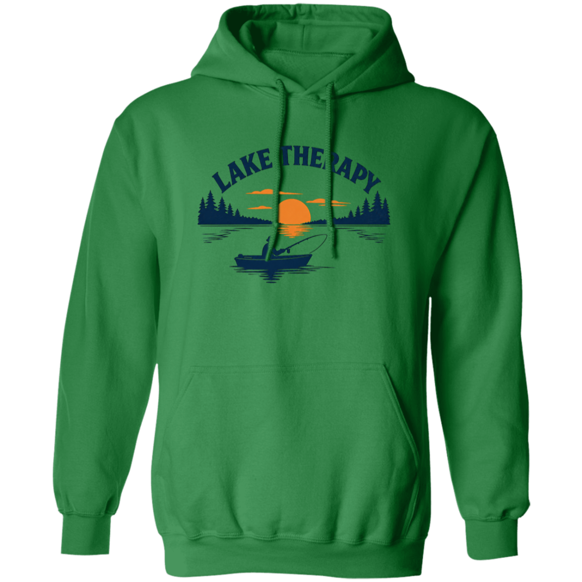 Irish green color Lake Therapy hoodie – funny fishing shirt for men and women