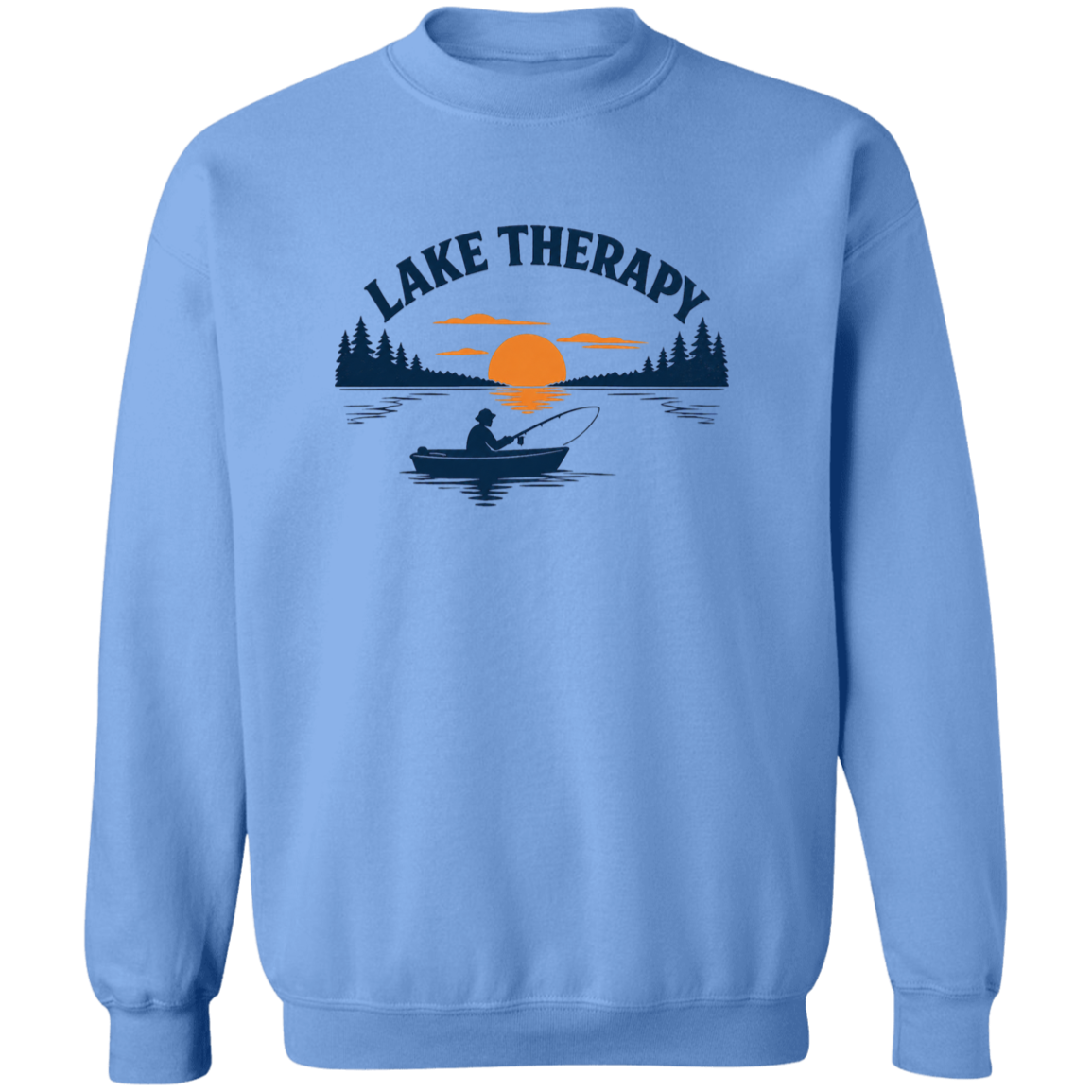 Carolina blue Lake Therapy sweatshirt – funny fishing shirt for men and women 