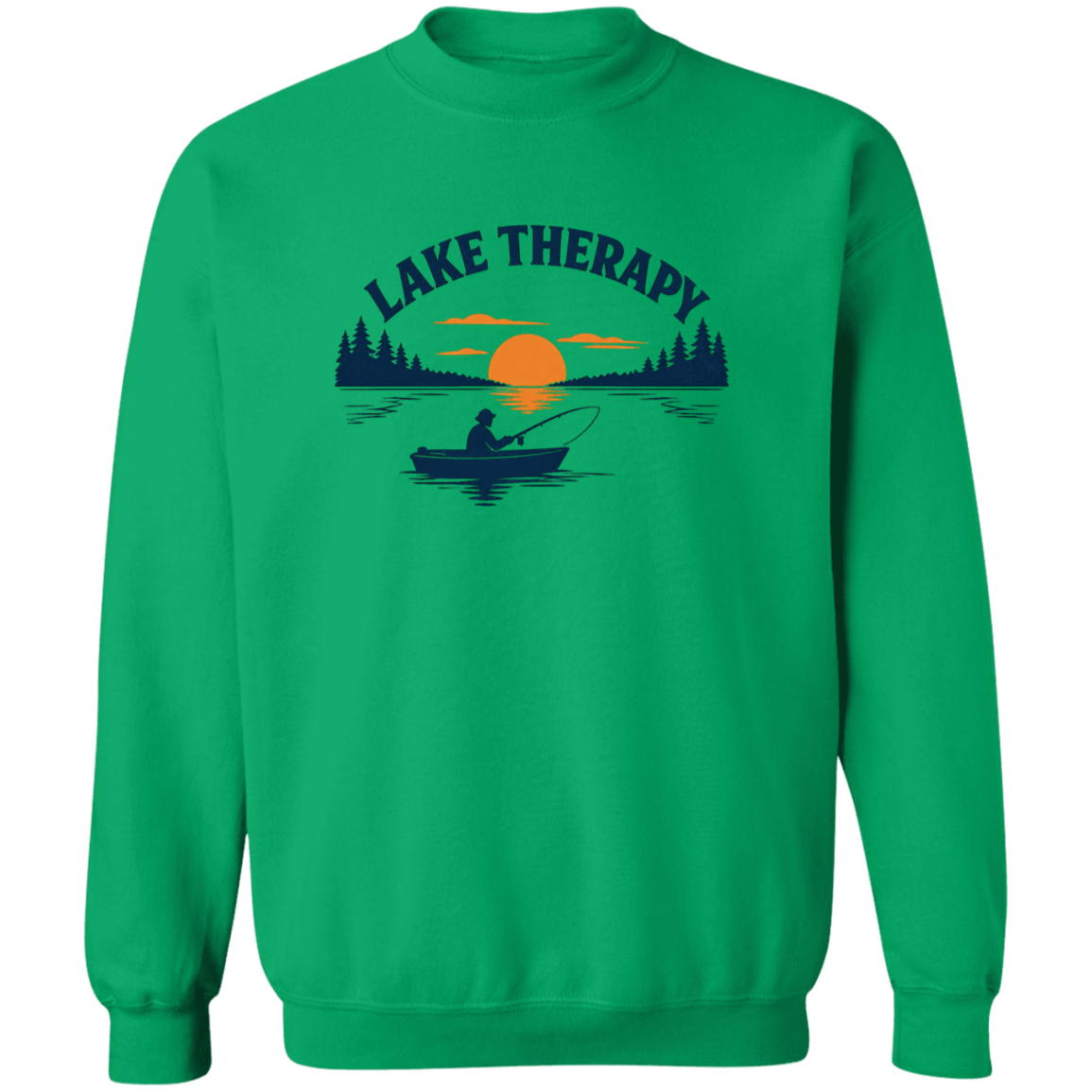 Irish green Lake Therapy sweatshirt – funny fishing shirt for men and women