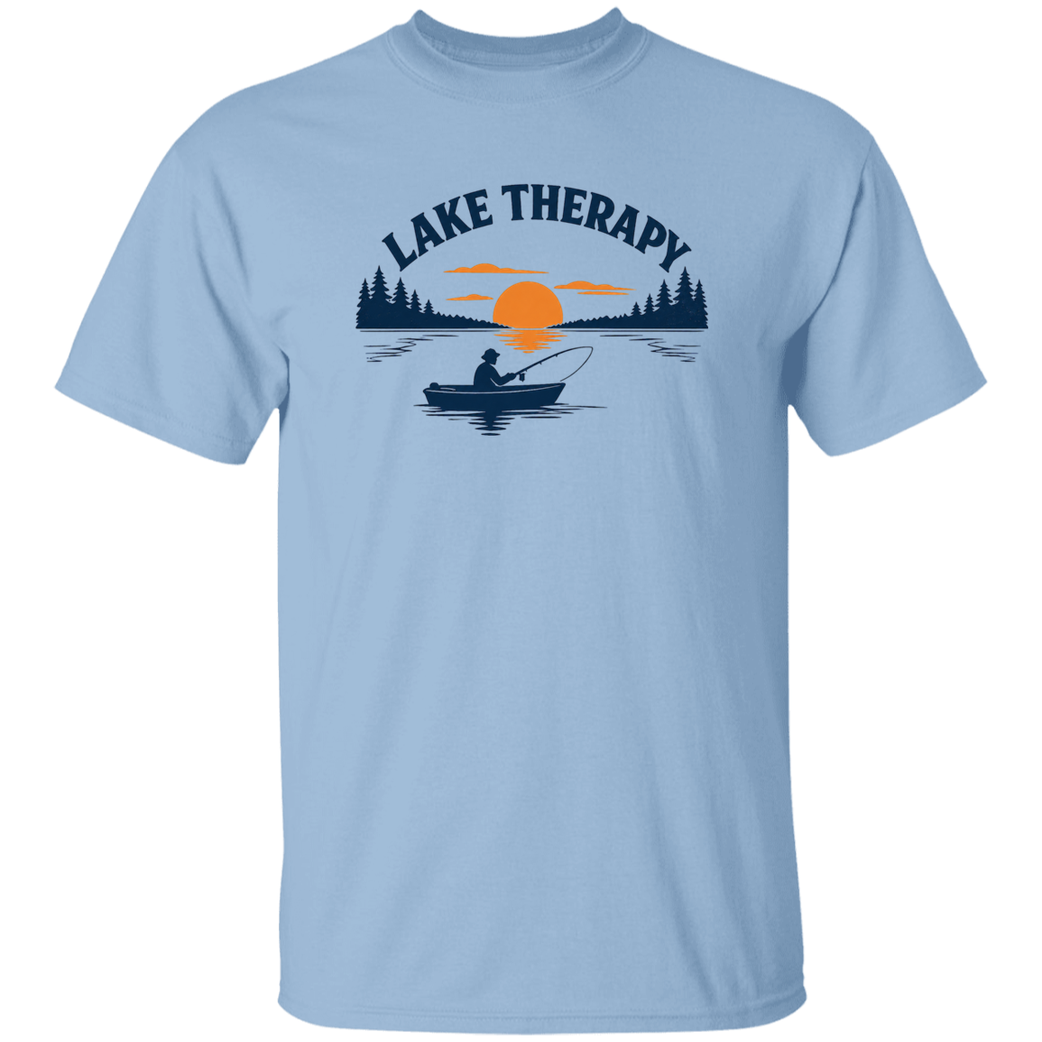 Light blue Lake Therapy t-shirt – funny fishing shirt for men and women