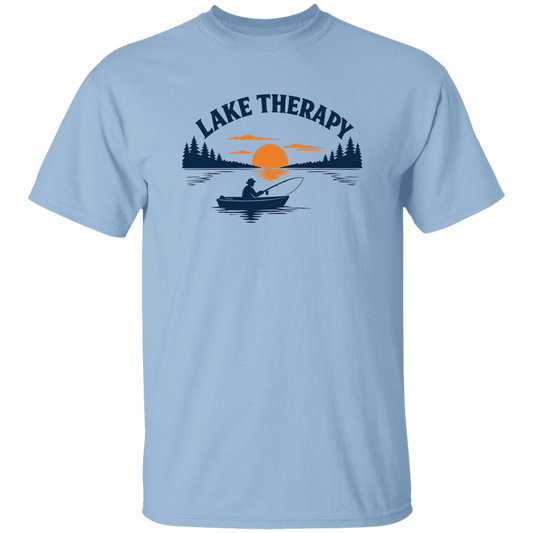 Light blue Lake Therapy t-shirt – funny fishing shirt for men and women