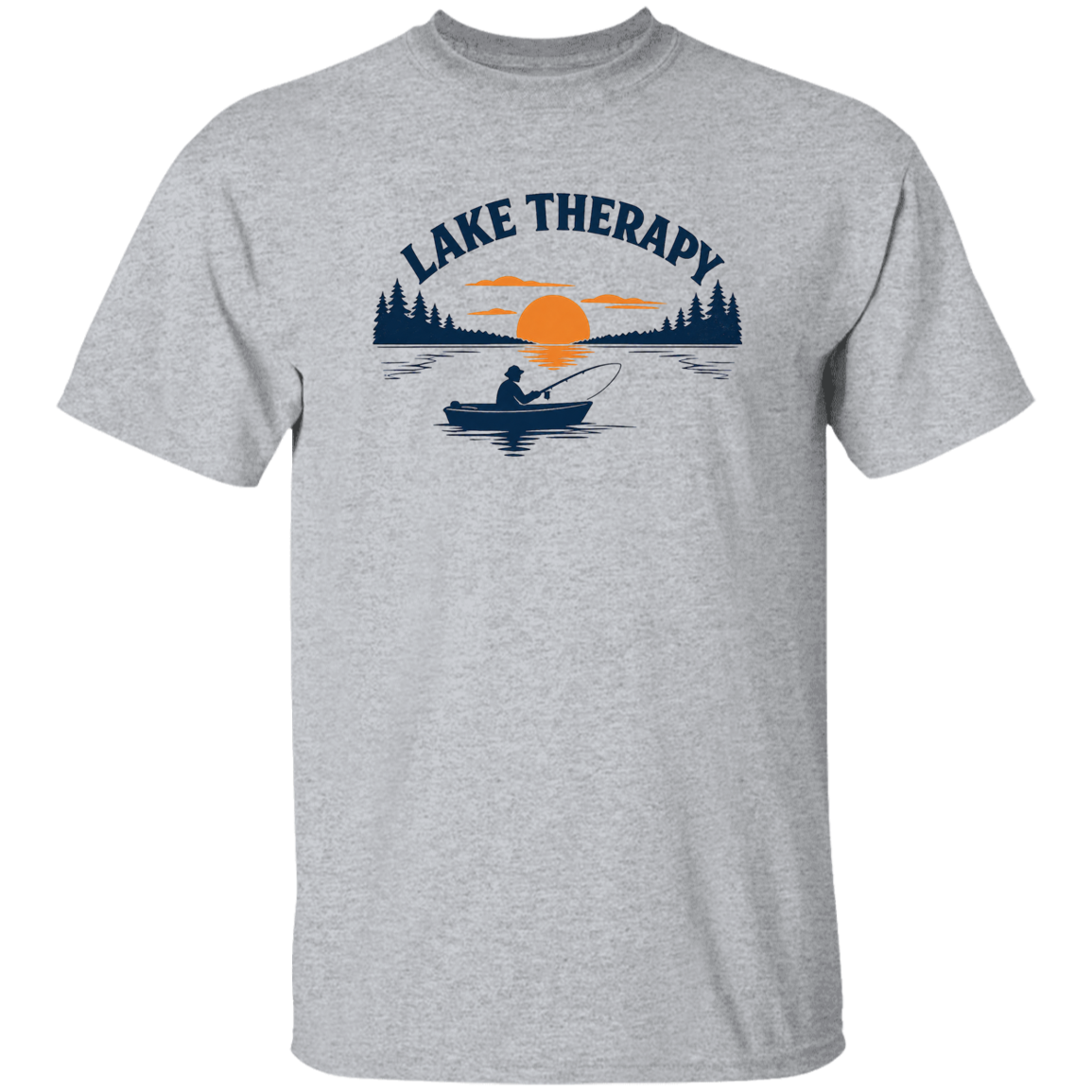 Sport grey Lake Therapy t-shirt – funny fishing shirt for men and women