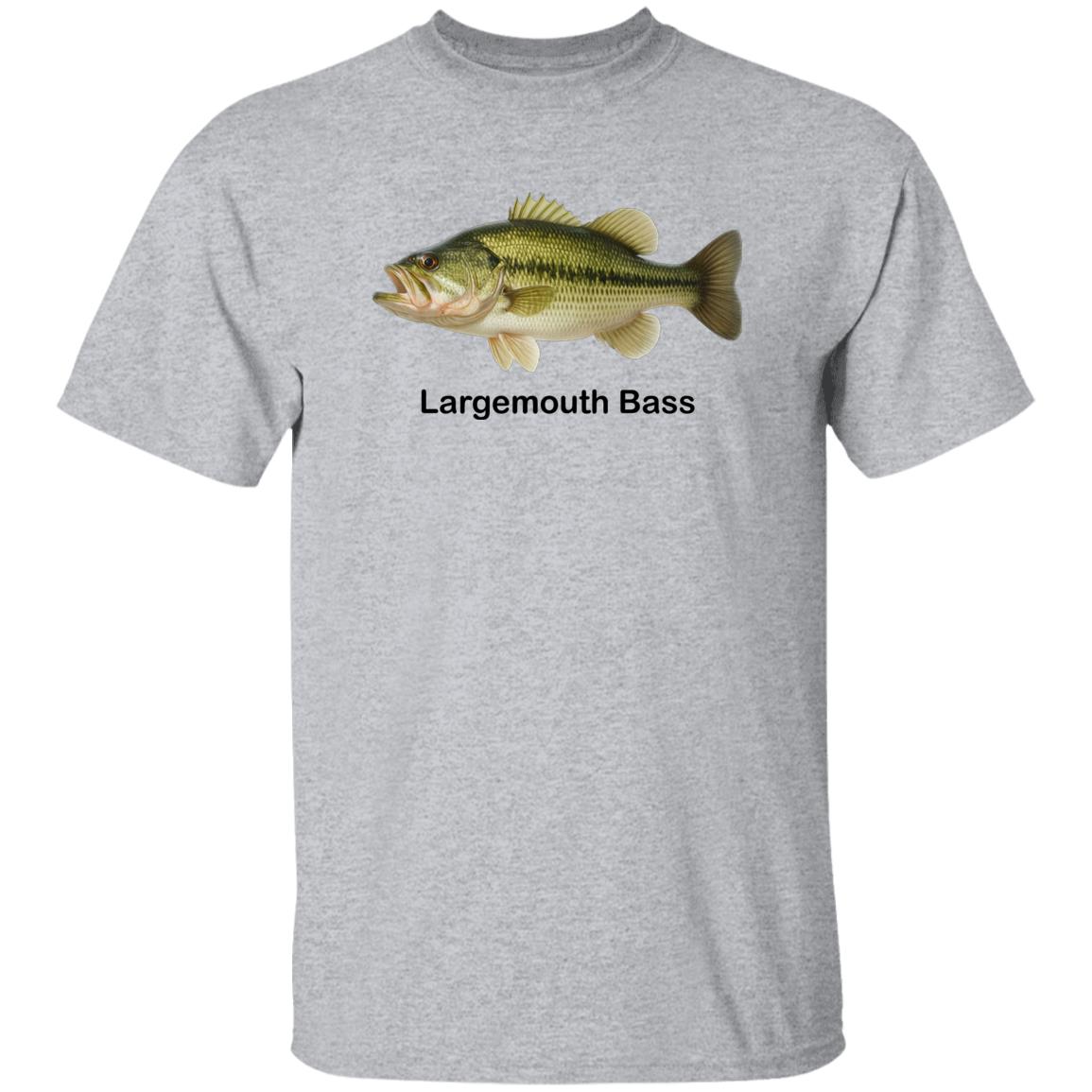 largemouth bass t shirt sport grey