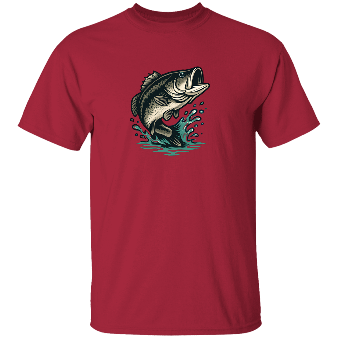 Leaping Largemouth Bass t-shirt cardinal