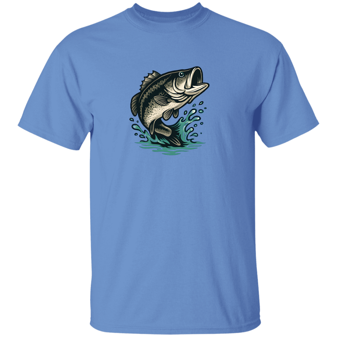 Leaping Largemouth Bass t-shirt carolina-blue