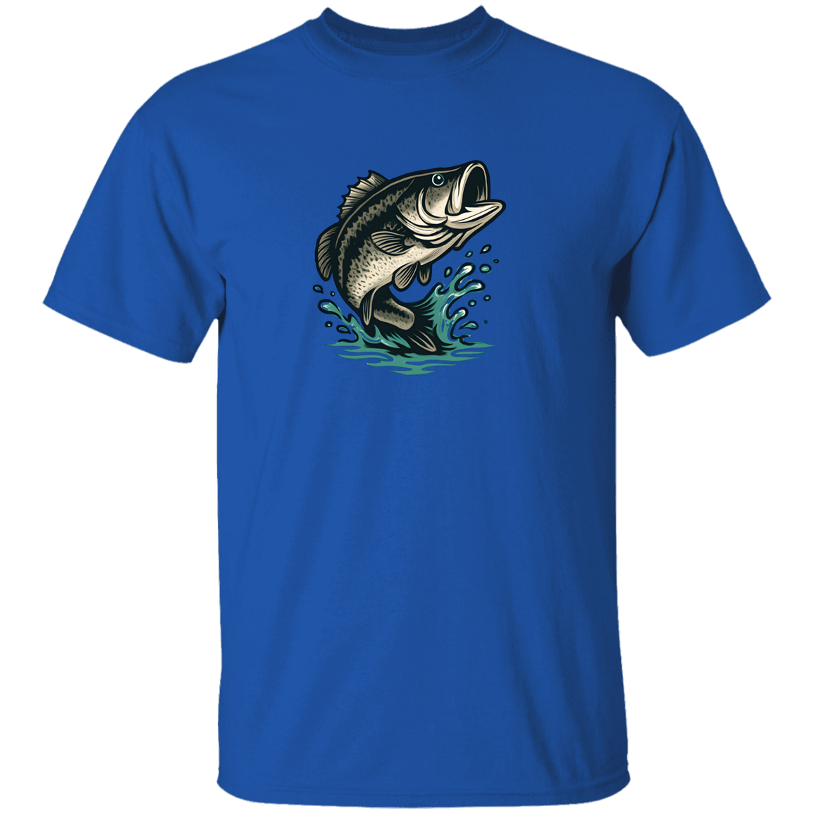 Leaping Largemouth Bass t-shirt royal